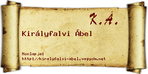 Királyfalvi Ábel névjegykártya