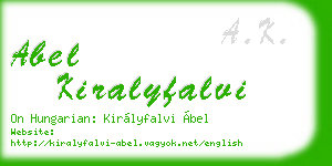 abel kiralyfalvi business card